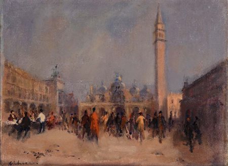 Riccardo Taliercio (Ischia 1905 - Napoli 1992) Venezia, piazza San Marco Olio...