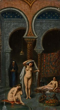 Scuola italiana seconda metà del XIX secolo () Nell'harem olio su tela cm 33...