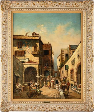 Carl Marcò (Scuola europea prima metà del XX secolo) () Un mercato in città...