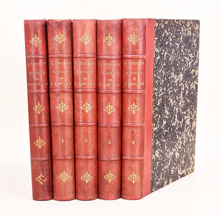 Thiers, Adolphe : Histoire du Consulat & l'Empire, 1873-1879 5 volumi Furne,...