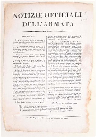 Notizie officiali dell’Armata – Bollettino napoleonico, Firenze, 1813...