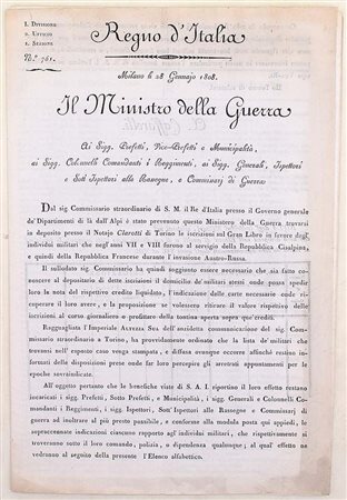 Elenco dei militari cisalpini con crediti arretrati, Milano, 1808 Elenco...