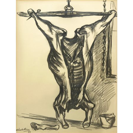 Saro Mirabella (Catania 1914 - 1972)  - Bue squartato, 1953