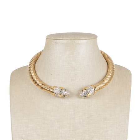 VOGUE BIJOUX, Collier rigido con montatura in metallo