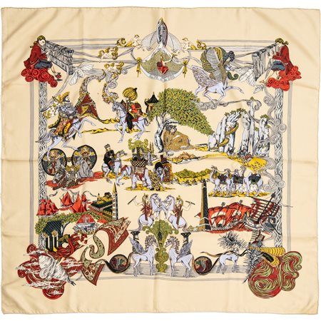 HERMÈS, Foulard in pura seta “Au fil de la Soie”