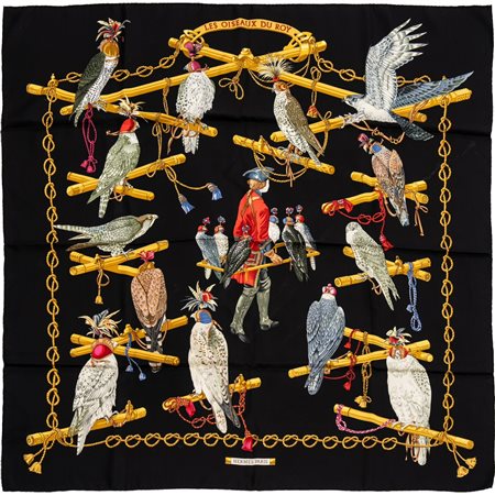 HERMÈS, Foulard in pura seta “ Les Oiseaux du Roy”