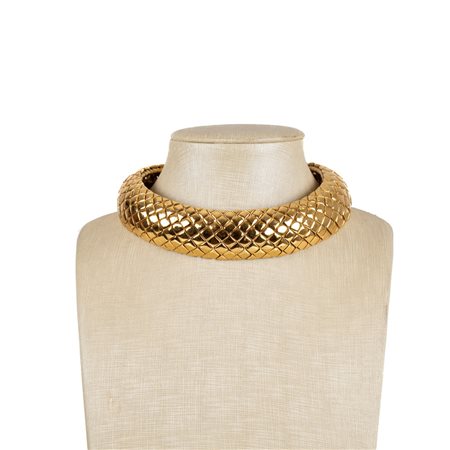 YVES SAINT LAURENT, Choker a maglia semi rigida in metallo