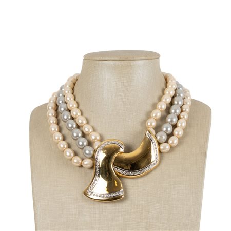 BAROLAS, Collana a tre fili in perle simulate