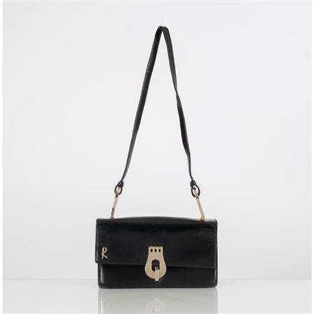 ROBERTA DI CAMERINO, Borsa a spalla in pelle nera,
