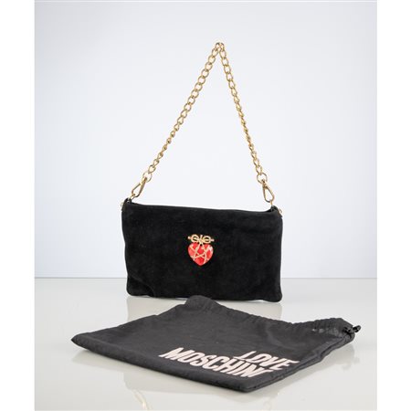 MOSCHINO, Pochette in pelle scamosciata