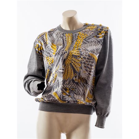 SALVATORE FERRAGAMO, Maglia in lana grigia