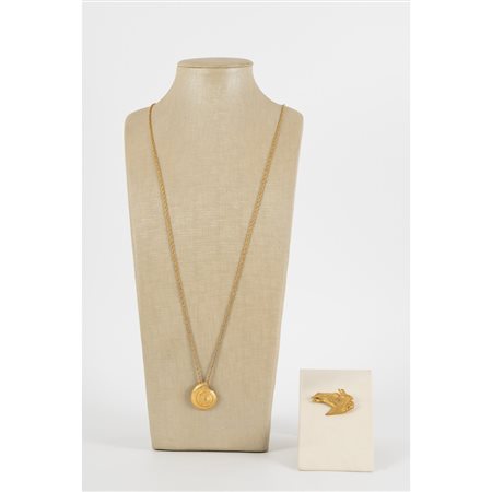 TRIFARI E PRO. AMERICANA 1960 ca., Collana metallo e spilla