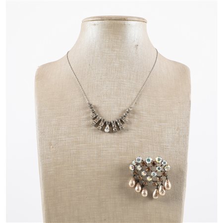 PRODUZIONE ITALIANA 1950 ca. E 1970 ca., Spilla e collier