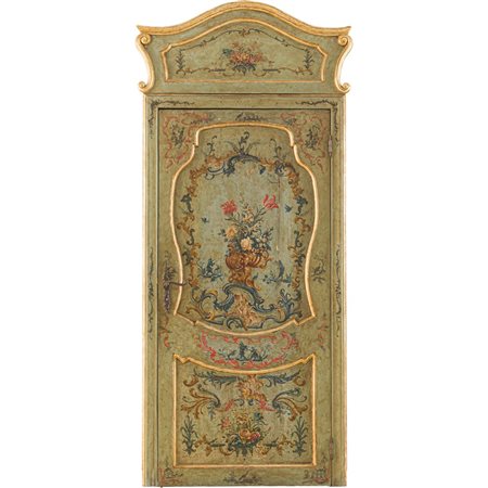 MANIFATTURA SICILIANA FINE XIX SECOLO, Porta con sovraporta