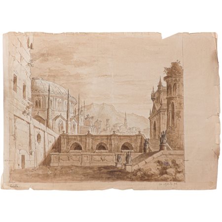 GIUSEPPE SAITTA, Due disegni acquarellati