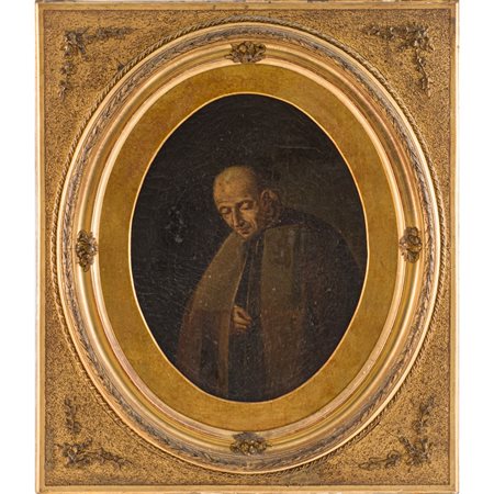 PITTORE SICILIANO DEL XVIII SECOLO, Olio su tela ovale