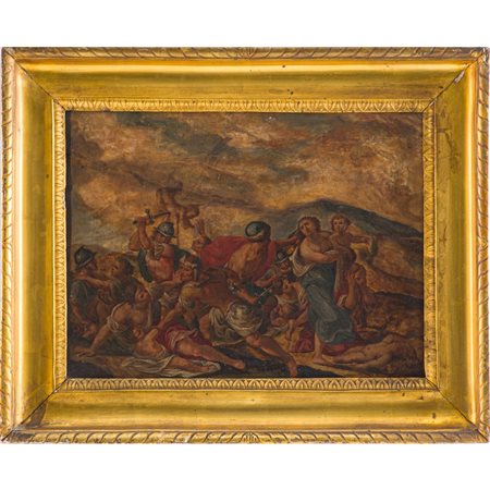PITTORE SICILIANO DEL XVI SECOLO, Olio su alabastro