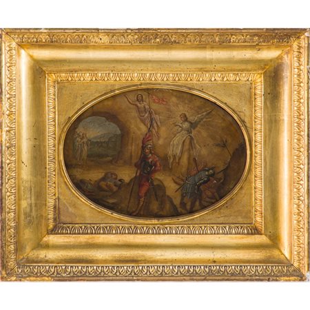PITTORE ITALIANO DEL XIX SECOLO, Olio su alabastro