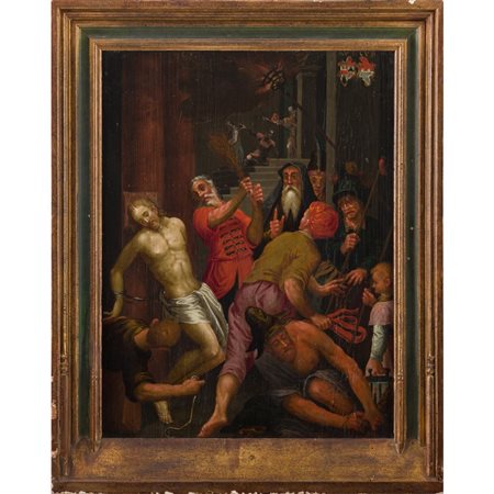 SCUOLA FIAMMINGA DEL XIX SECOLO, Olio su tavola