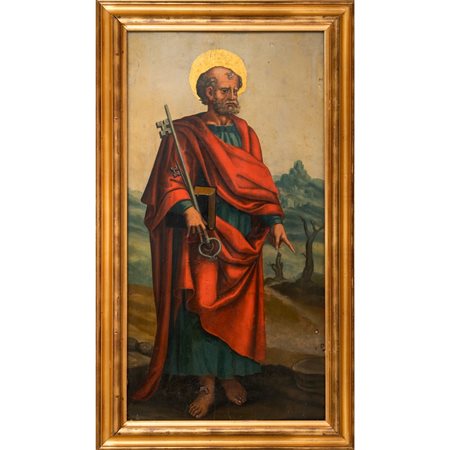 SCUOLA SPAGNOLA DEL XIX SECOLO, San Pietro, Olio su tavola