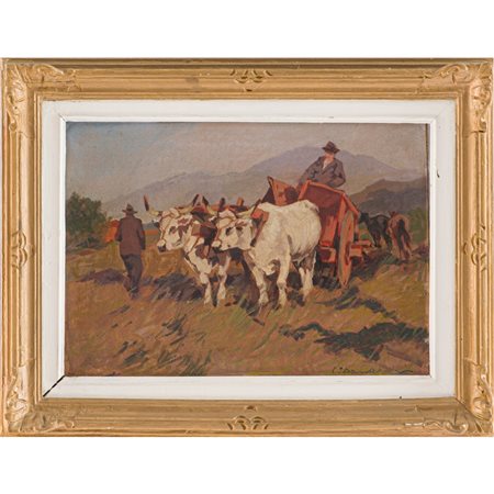 CARLO DOMENICI (Livorno 1897 – 1981), Olio su Cartone