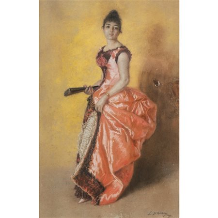 LUIGI DI GIOVANNI, Figura femminile, Pastello su carta