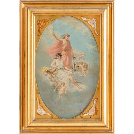 ANGELO D'AGATA, Olio su tela ovale