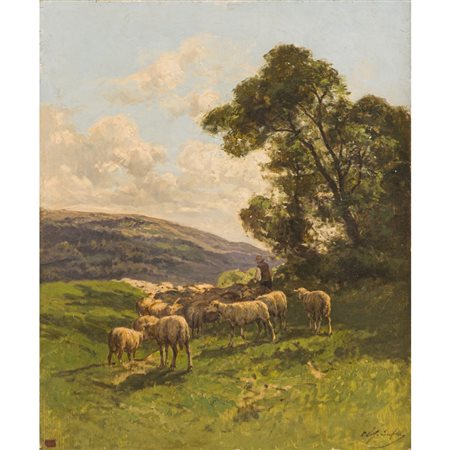 CLEMENT QUINTON (Scuola di Barbizon), Olio su tela