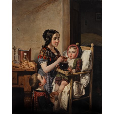 PITTORE FRANCESE DEL XIX SECOLO, Olio su tela