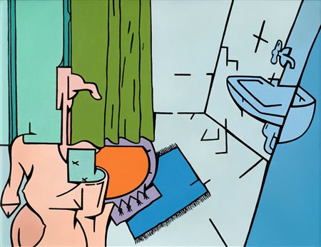 VALERIO ADAMI
Interno con lavabo, 1966