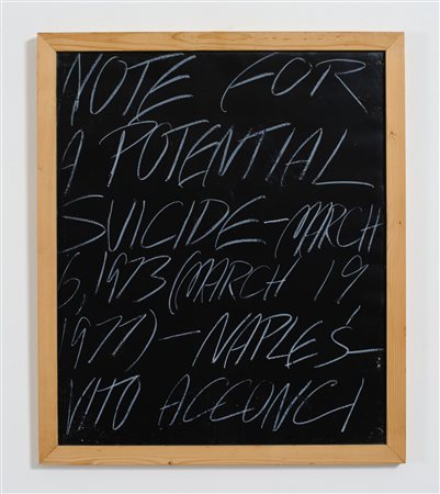 VITO ACCONCI
Note for a potential suicide, 1973