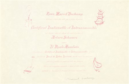 MARCEL DUCHAMP
Certificat de Lecture, 1964