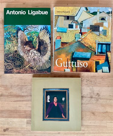 ANTONIO LIGABUE, RENATO GUTTUSO E JOSÉ ORTEGA - Lotto unico di 3 cataloghi