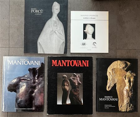 SCULTORI ITALIANI DEL NOVECENTO (MARCO MANTOVANI E MARIO PORCÙ) - Lotto unico di 5 cataloghi