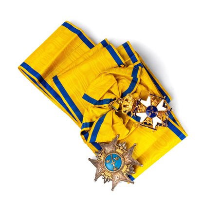  
Regno di Svezia, Real Ordine della Spada, pendente e placca di Gran Croce primo quarto XX sec.
 