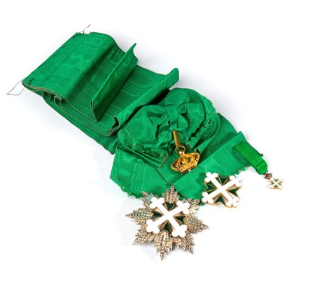  
Italia, Regno, Ordine dei SS Maurizio e Lazzaro fascia pendente e placca di Gran Croce primo quarto XX sec.
 