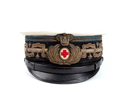  
Italia, Regno, berretto estivo da Tenente Generale di Sanità della Regia Marina ultimo quarto XIX sec.
 