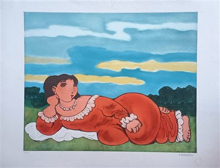 CANTATORE DOMENICO Ruvo di Puglia (Ba) 1906 Odalisca Serigrafia su carta...