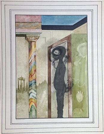 BIASI GUIDO Napoli (Na) 1933 Memoire prenatale 1974 Acquarello su cartoncino...