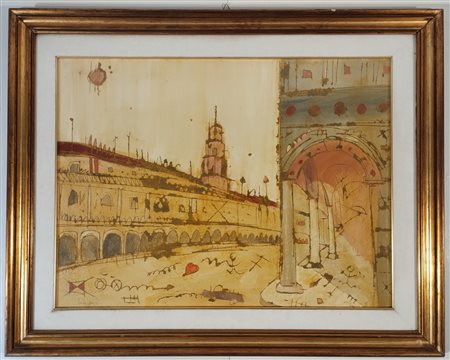 GIOVAGNOLI LUCA Rimini (RN) 1963 Vigevano 1993 Olio e sabbia su tela...