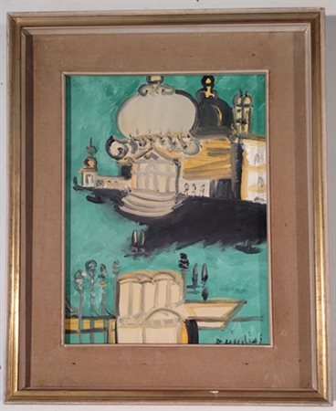 BRINDISI REMO Roma (Roma) 1918 Venezia Olio su tela 40,00x30,00 Certificato...