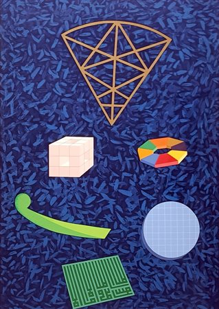 DEL PEZZO LUCIO Napoli (Na) 1933 Senza Titolo Serigrafia con collage es....