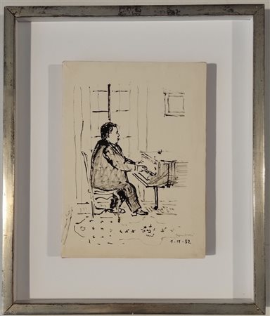 TAMBURI ORFEO Jesi (An) 1910 Pianista 1952 china su carta intelata...