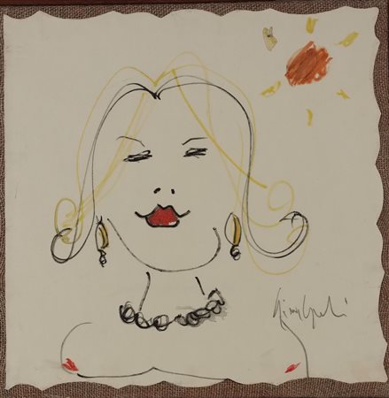 GIOVAGNOLI LUCA Rimini (RN) 1963 Senza Titolo Disegno su carta intelata...
