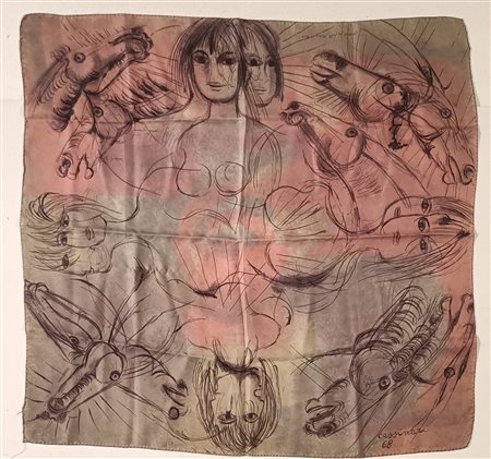 CASSINARI BRUNO Piacenza (PC) 1912 Senza Titolo 1968 Foulard in seta...