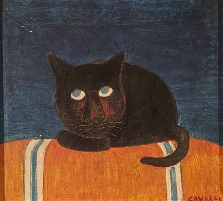 CAVALLI ARTURO Busseto (PR) 1914 Il Tato 1967 Olio su tela 38,00x42,00 Firma...