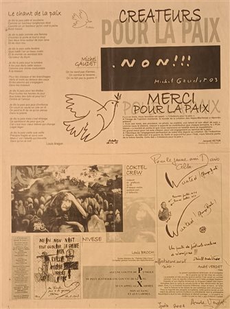 VERDET ANDRÈ Nizza (Francia) 1913 Creaturs pour la pax 2008 Dedica su foglio...