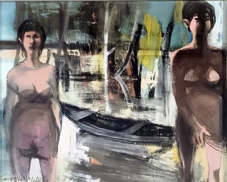 MOTTI GIUSEPPE Arena Po (Pv) 1908 Senza Titolo 1968 Olio su tela 40,00x50,00...