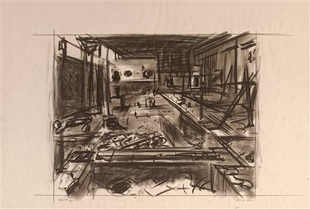 OSSOLA GIANCARLO Milano (Mi) 1935 Interno 2004 Carboncino su carta...