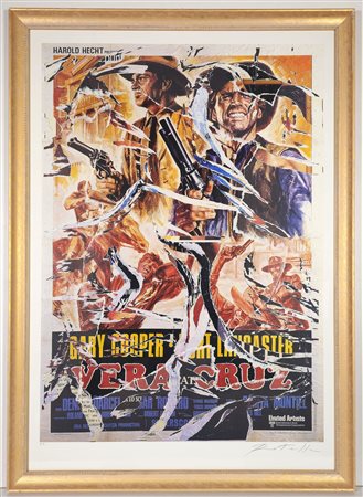 MIMMO ROTELLA, 70 X 100 cm, ”Vera Cruz" Multiplo decollage : strappi di...